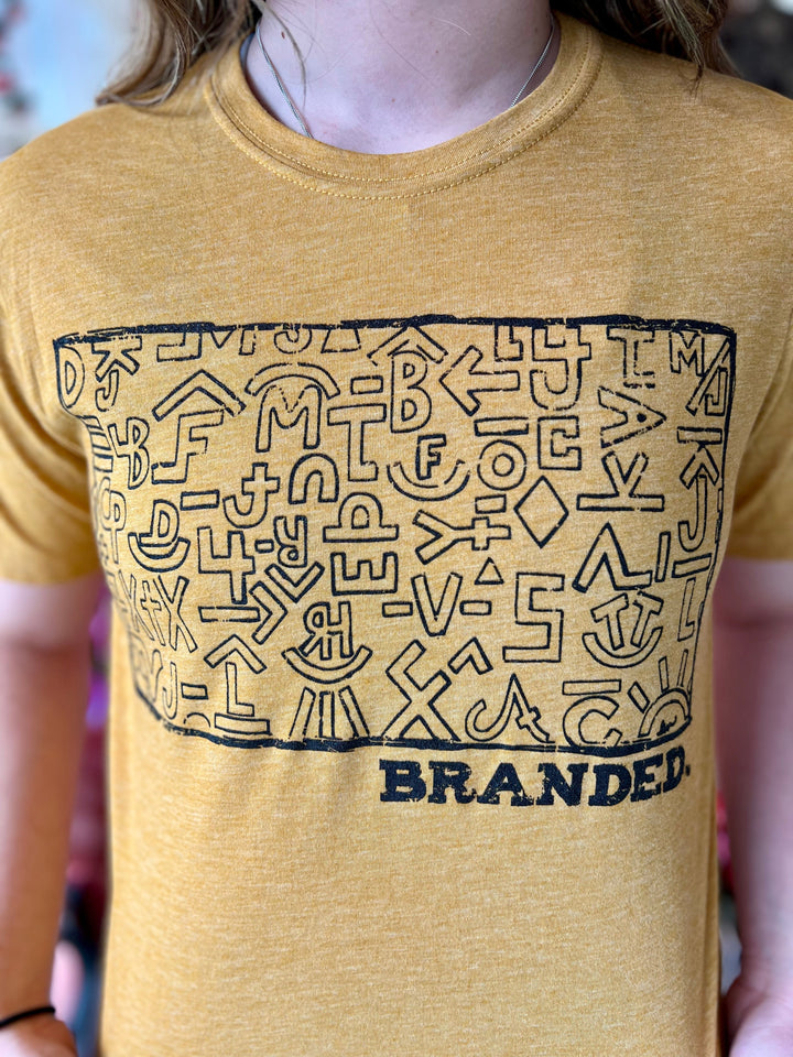 PLUS Branded Mustard Tee | gussieduponline