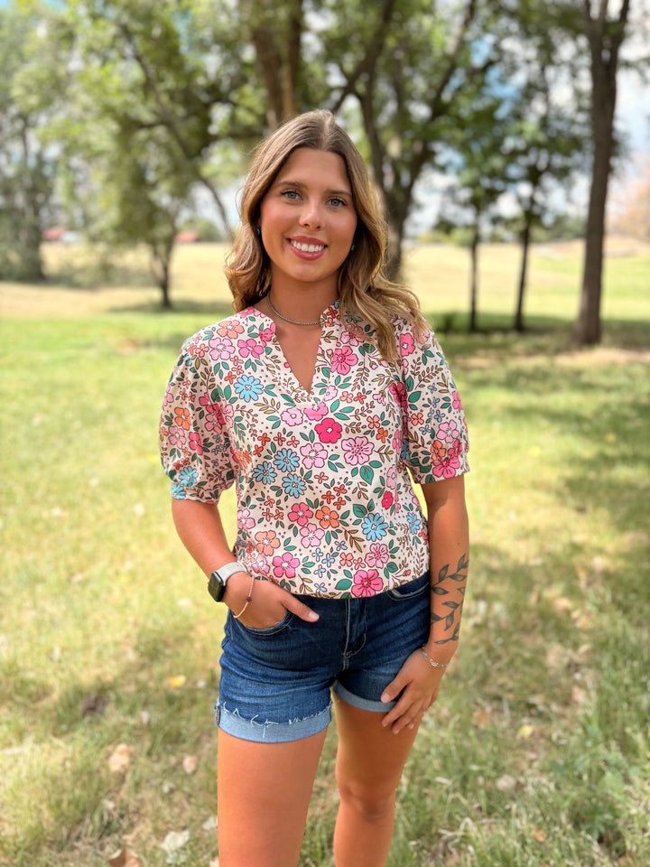 Sterling Kreek Sunday Morning Bloom Top