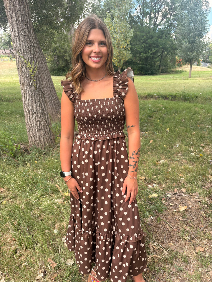 Mocha Dot Dress