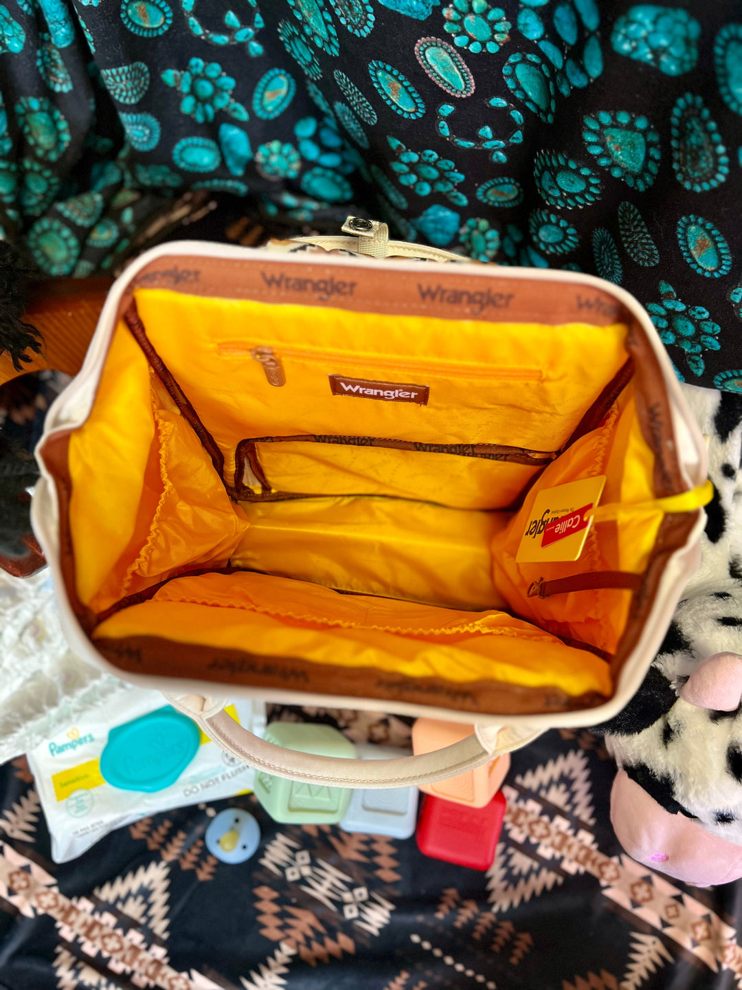 The Original Wrangler Diaper Bag - Cream/Tan | gussieduponline