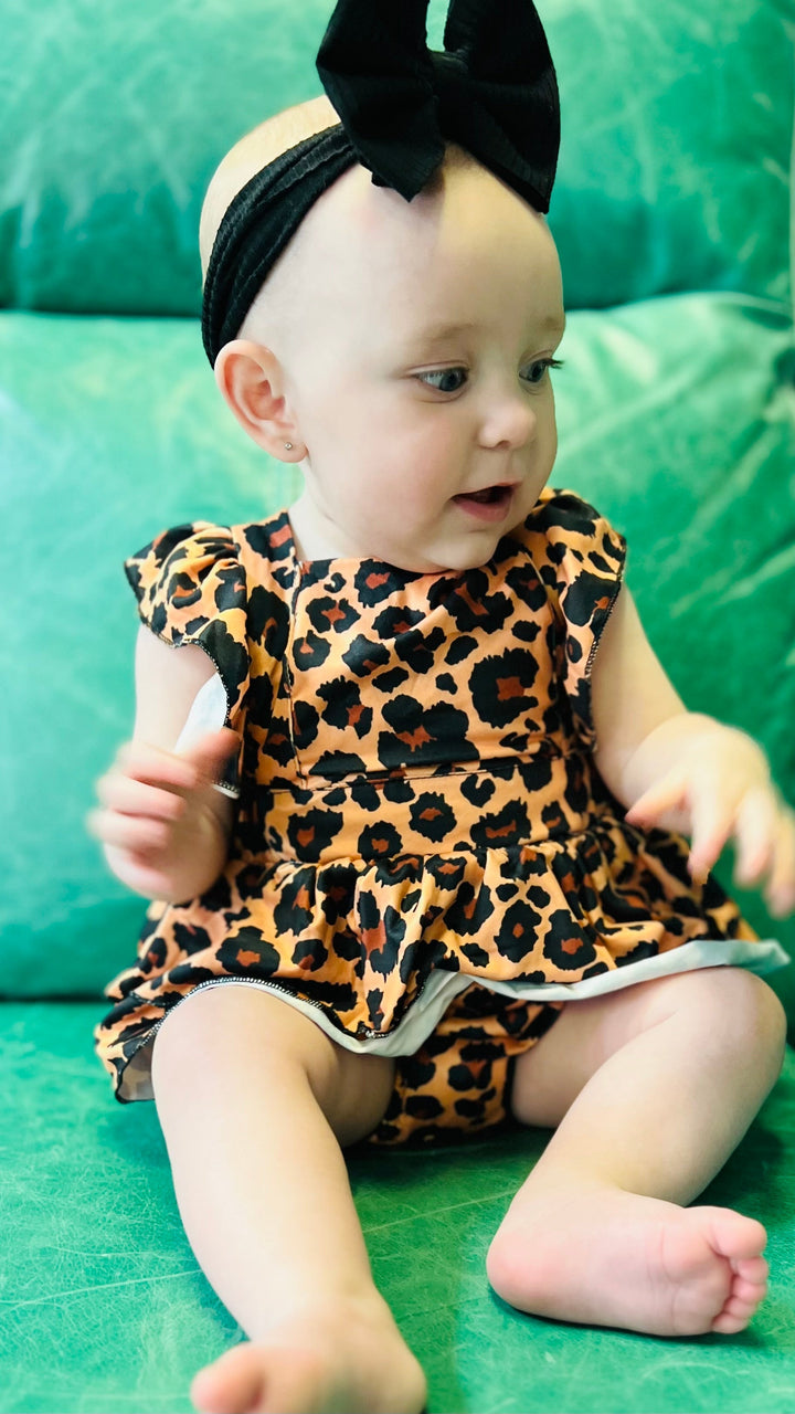 Baby Leopard Onsie Dress | gussieduponline