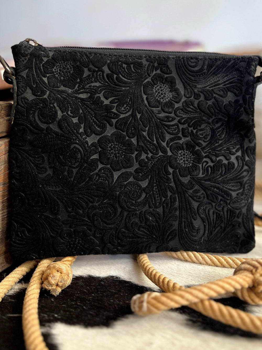Darling Tooled Embossed Leather Crossbody | gussieduponline