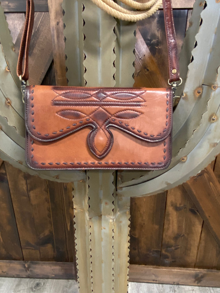 American Darling Genuine Leather Boot Stitch Crossbody Bag