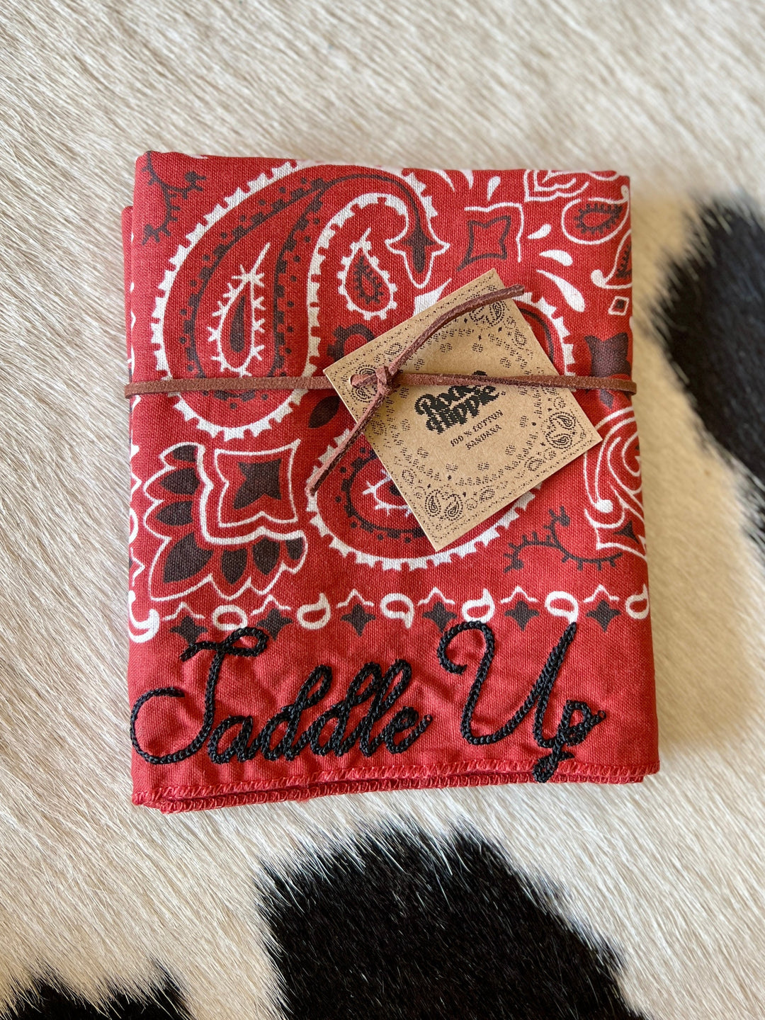 Saddle Up Embroidered Bandana | gussieduponline