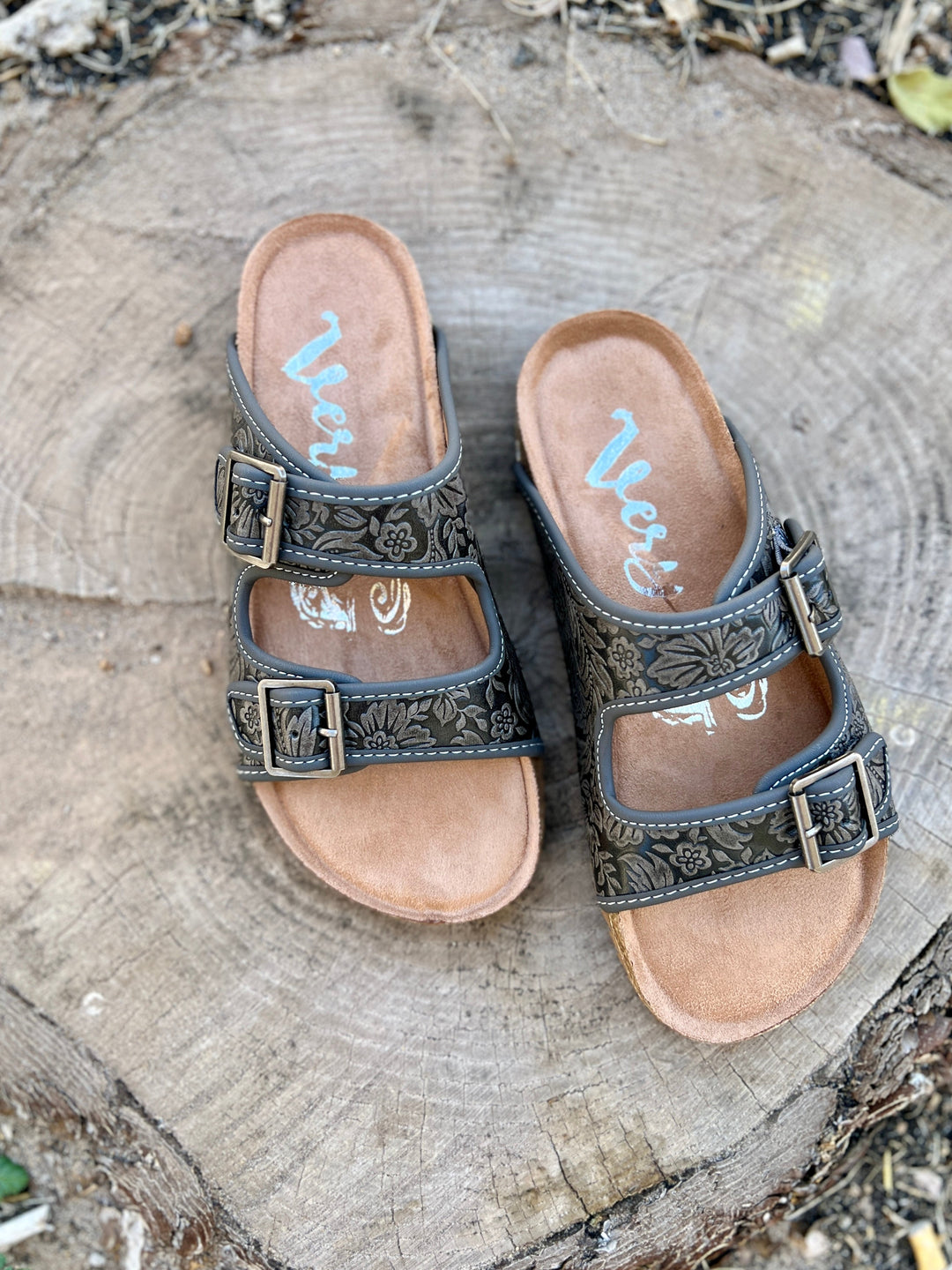 Berry Comfort Grey Sandals | gussieduponline