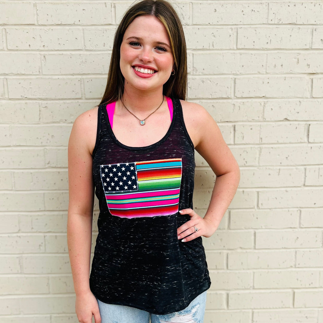 Brightly Patriotic Racer Back Tank* | gussieduponline