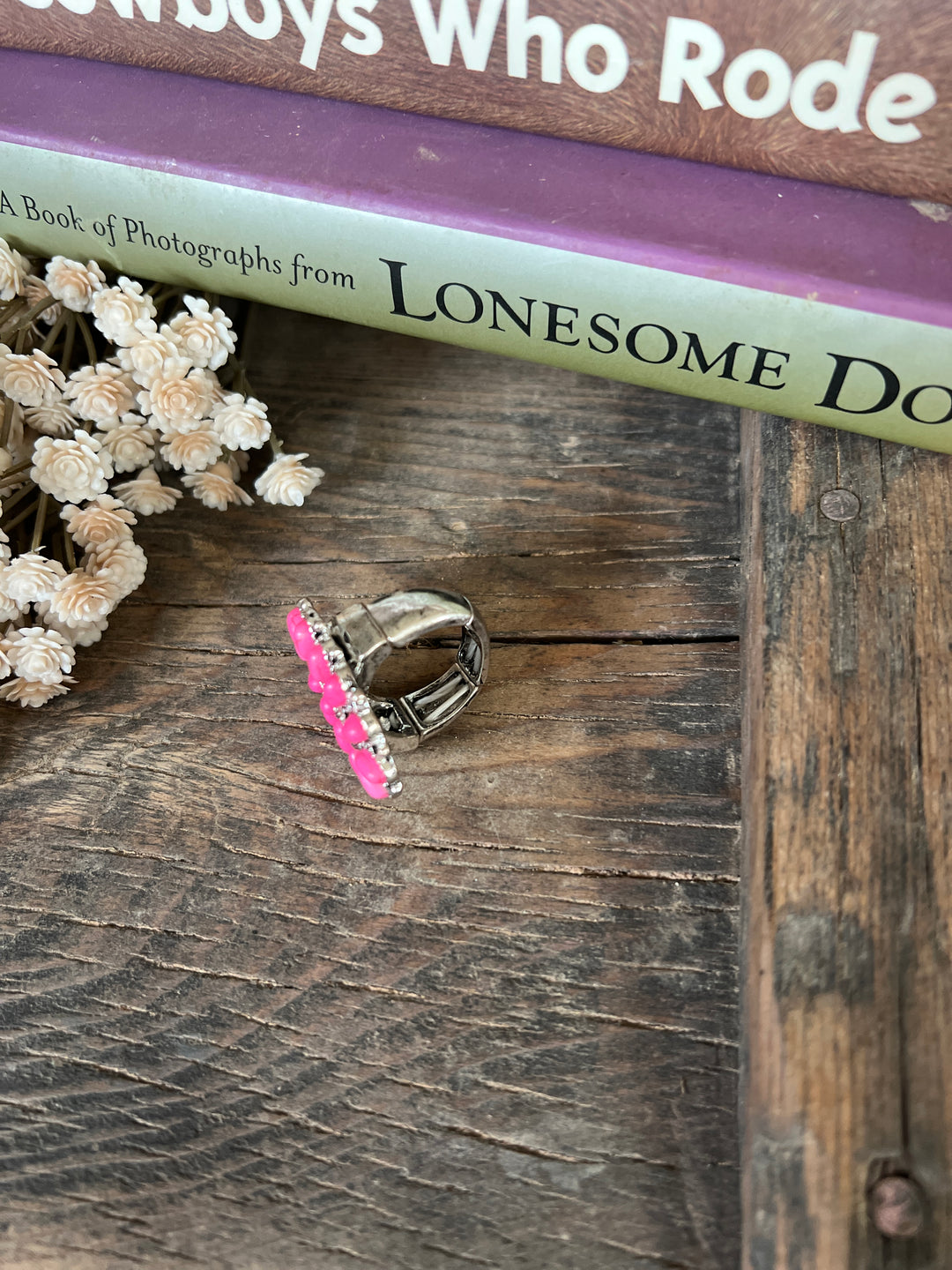 Pink Stone Concho Stretch Ring