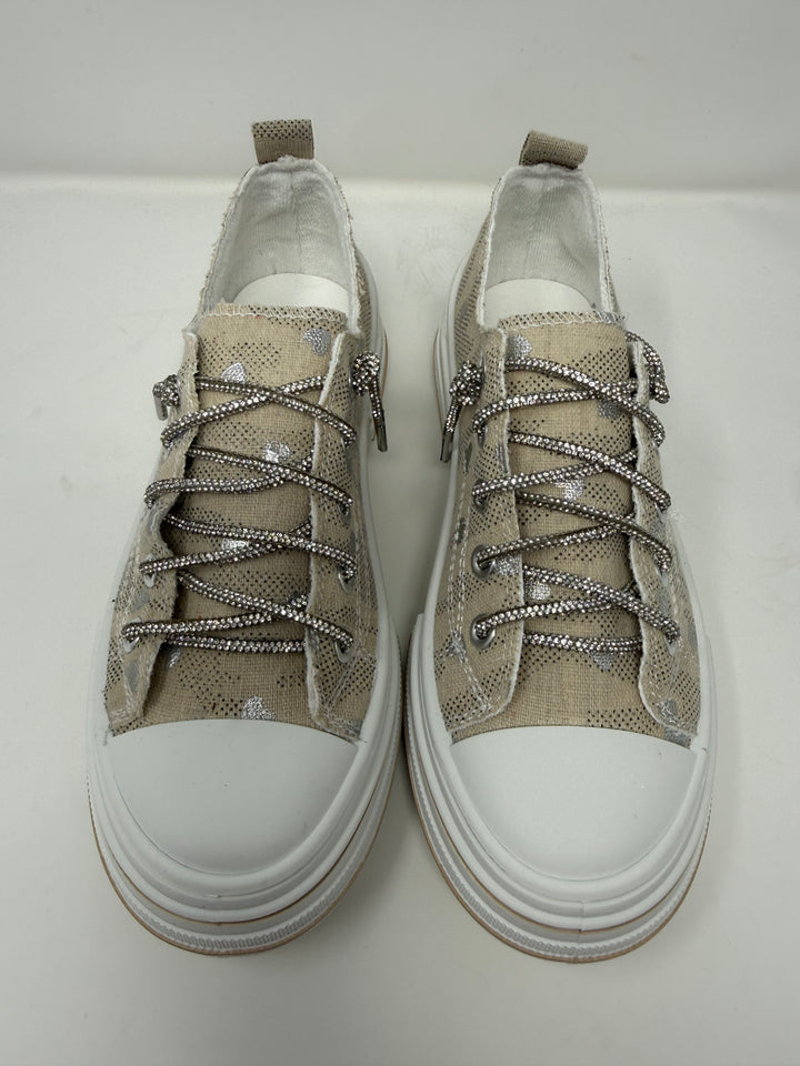 Aman Natural & Silver Heart Sneakers*