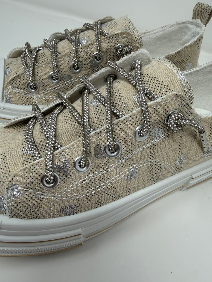 Aman Natural & Silver Heart Sneakers*