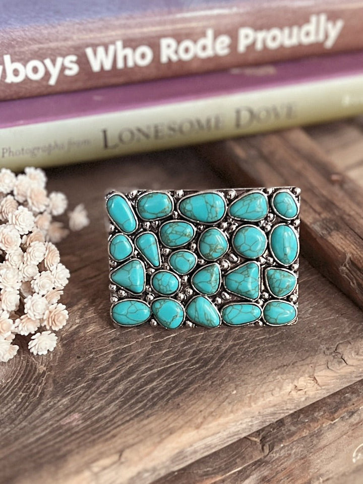 Western Style Stone Cluster Belt Buckle - 2 Colors | gussieduponline