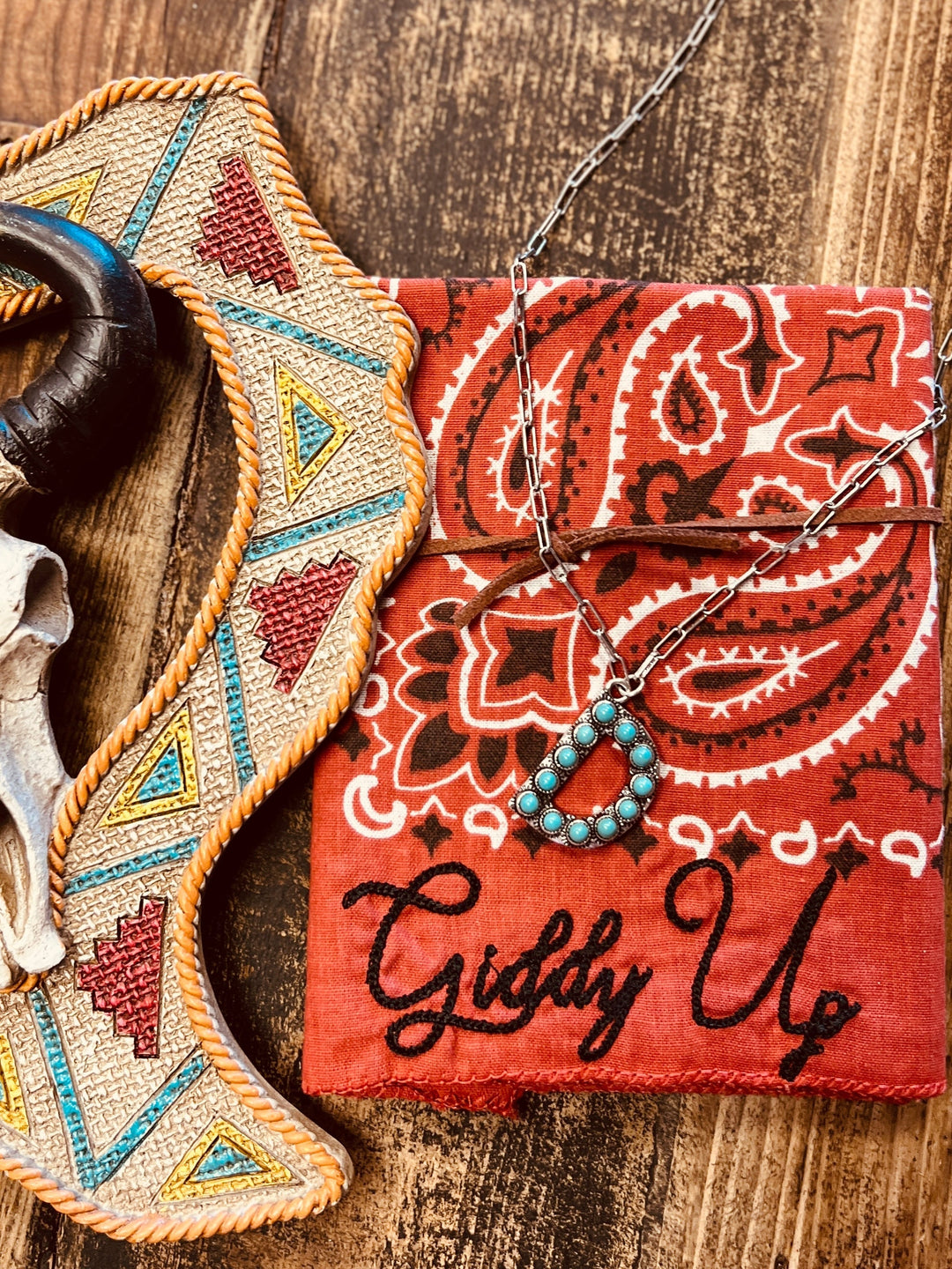 Turquoise Stones Letter Necklace | gussieduponline