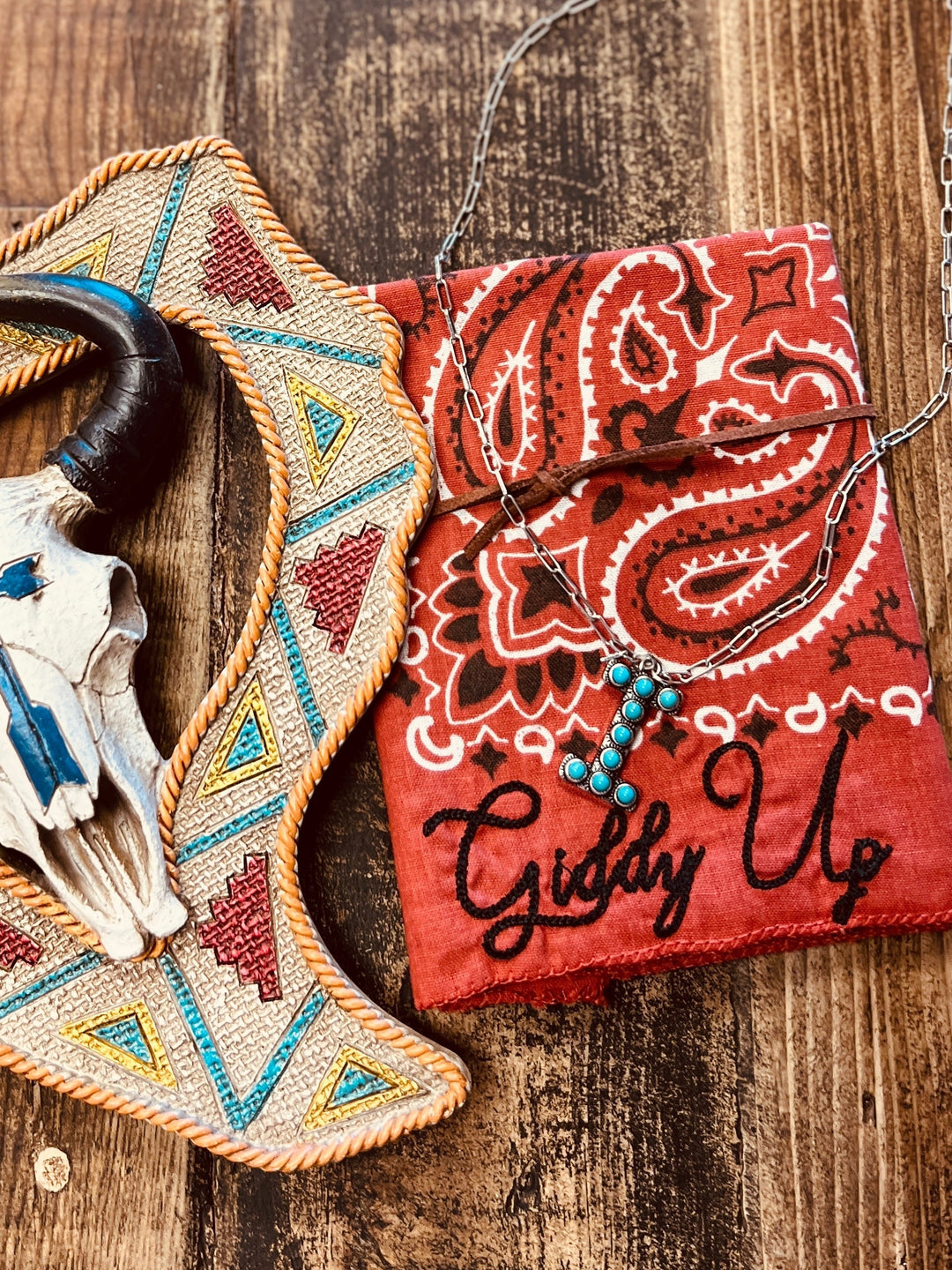 Turquoise Stones Letter Necklace | gussieduponline