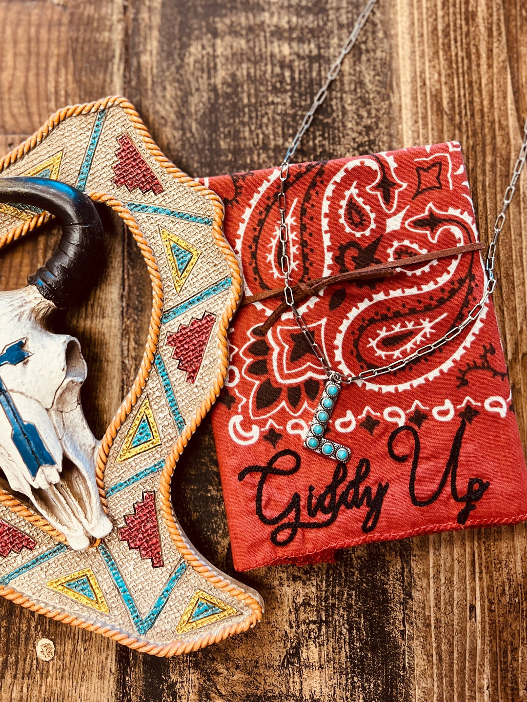 Turquoise Stones Letter Necklace | gussieduponline