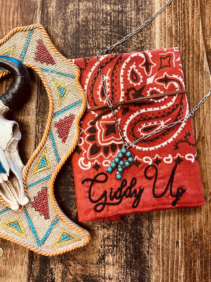 Turquoise Stones Letter Necklace | gussieduponline