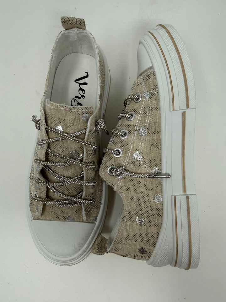 Aman Natural & Silver Heart Sneakers*