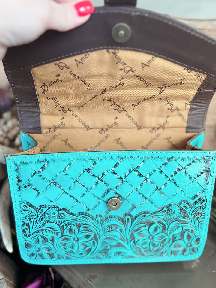 Darling Tooled Leather All-Around Belt Buckle Bag - 3 Colors