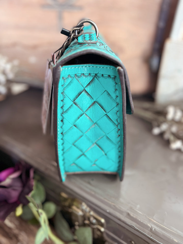 Darling Tooled Leather All-Around Belt Buckle Bag - 3 Colors