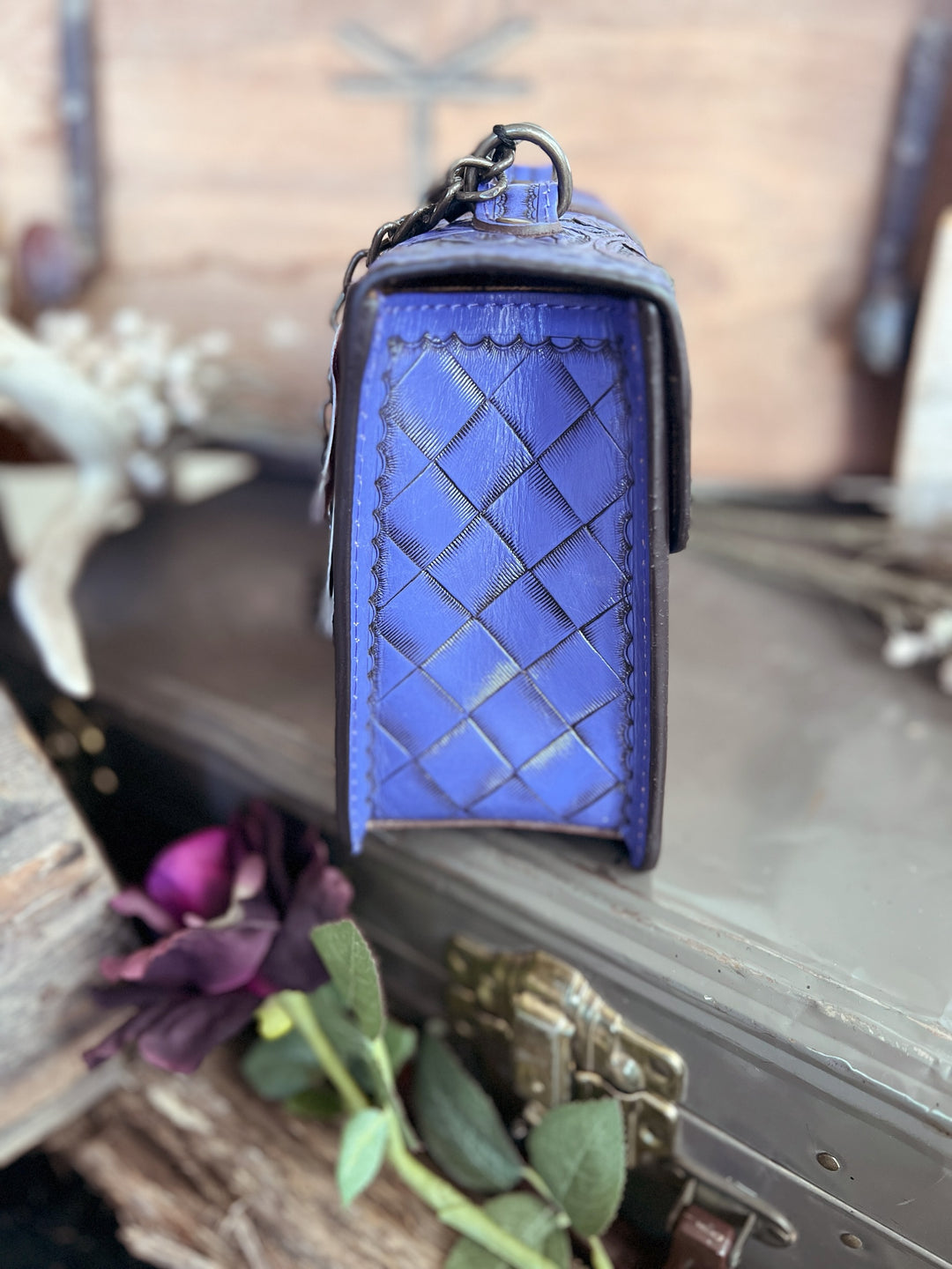 Darling Tooled Leather All-Around Belt Buckle Bag - 3 Colors