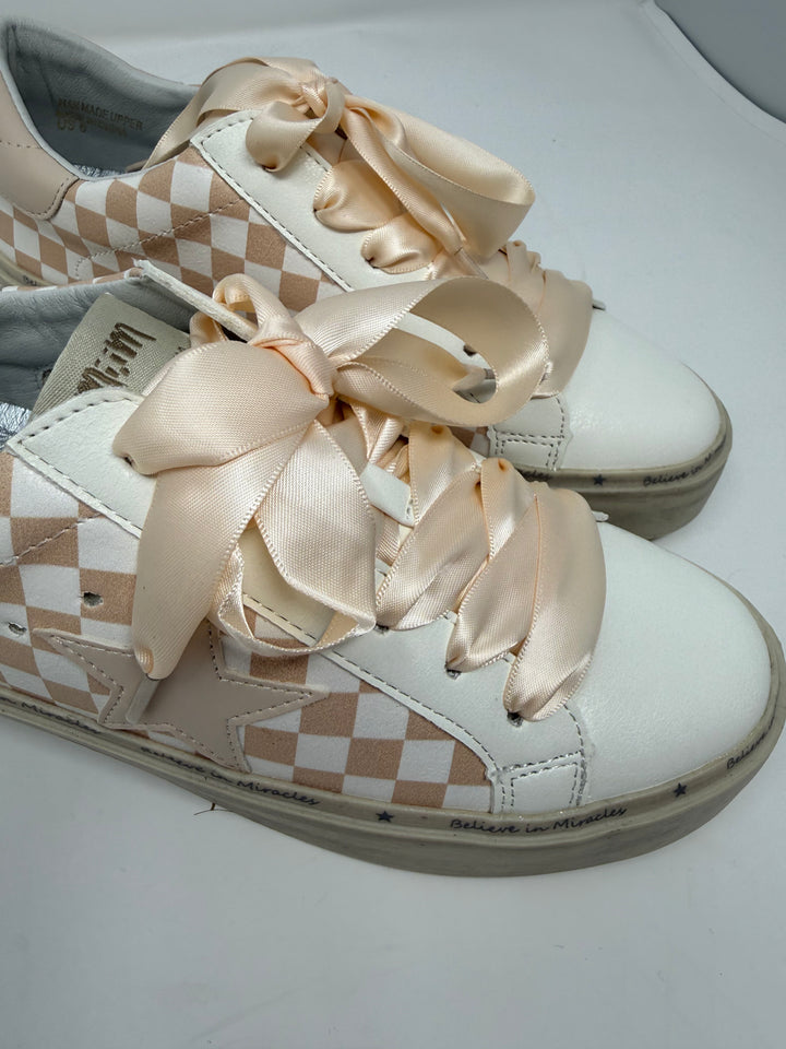 Gaby Beige Checkered Sneakers