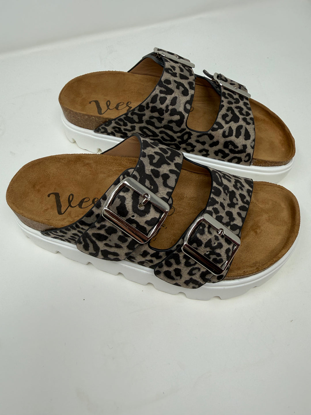 Jazmin Grey Leopard Platform Sandals