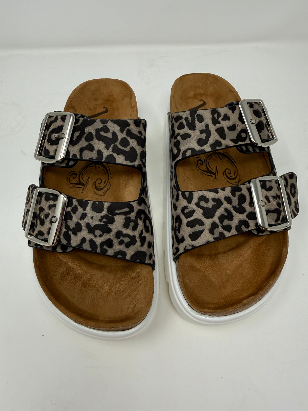 Jazmin Grey Leopard Platform Sandals