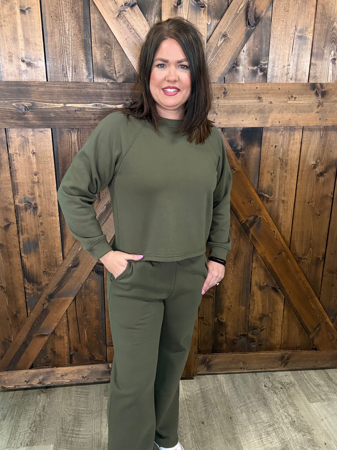 Zenana Fleece Raglan Sweat Set