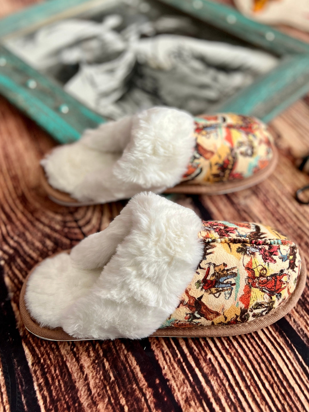 Cowboy Collage Slippers | gussieduponline