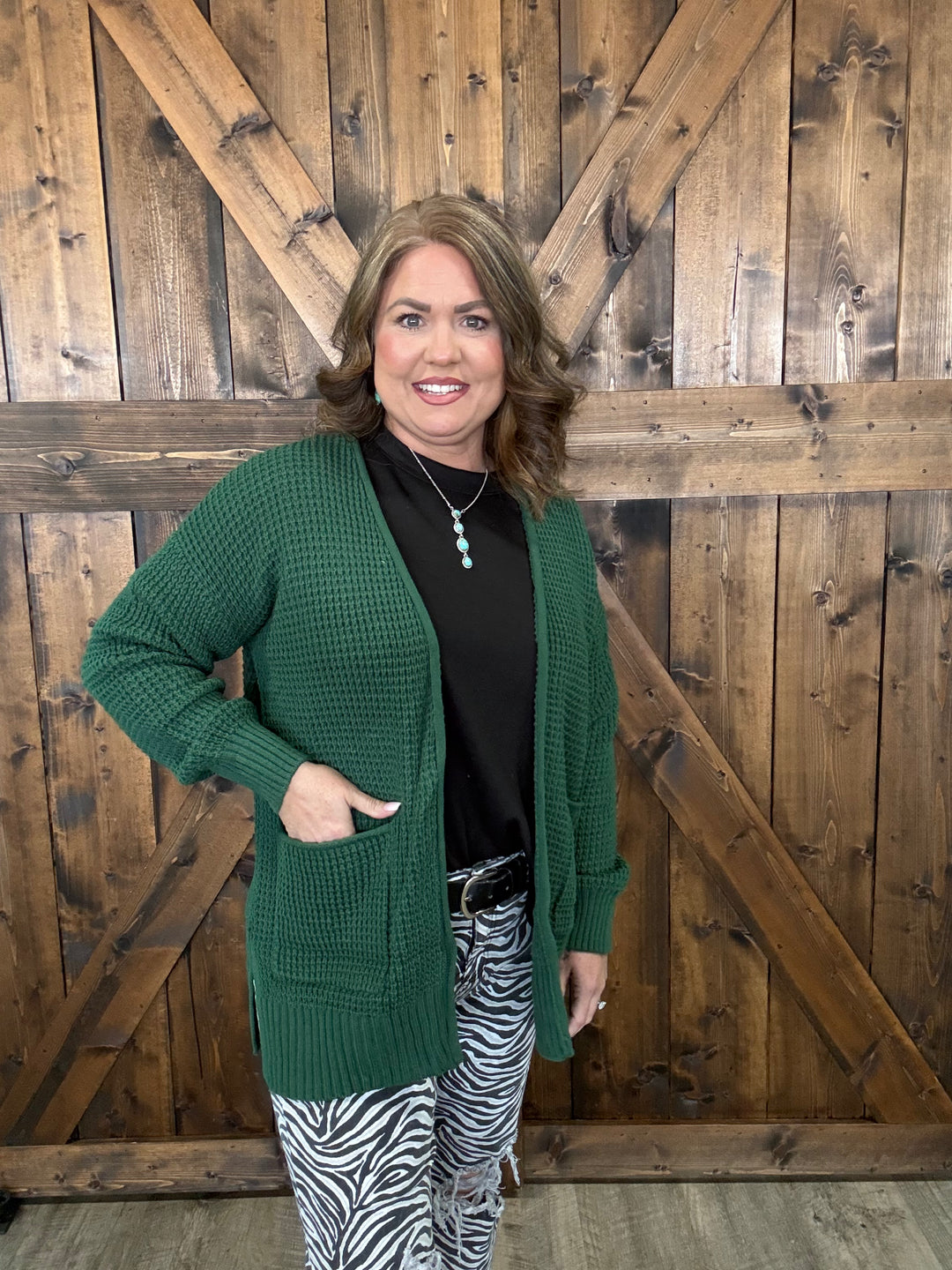 Zenana Low Gauge Waffle Knit Open Cardigan Sweater- 5 Colors