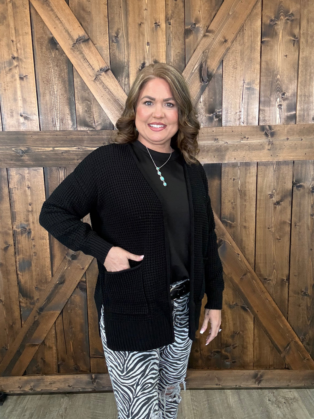 Zenana Low Gauge Waffle Knit Open Cardigan Sweater- 5 Colors