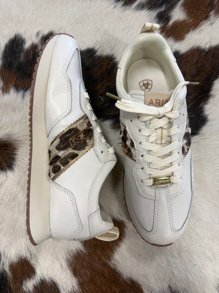 Women's Ariat Ranch Runner Cream & Leopard Sneakers