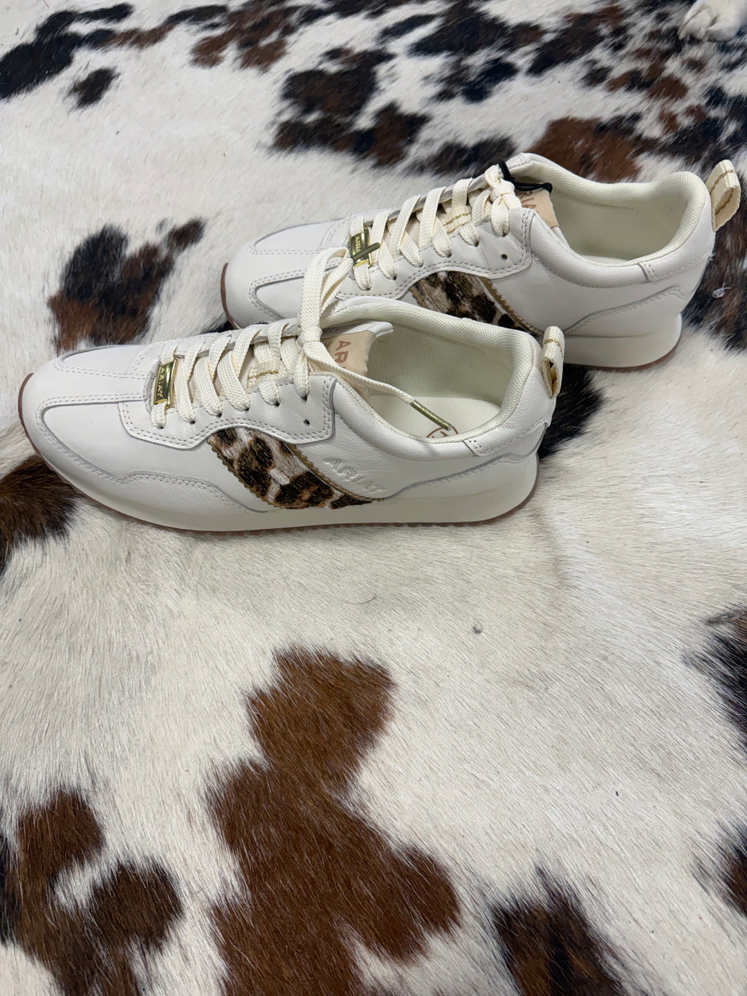 Women's Ariat Ranch Runner Cream & Leopard Sneakers