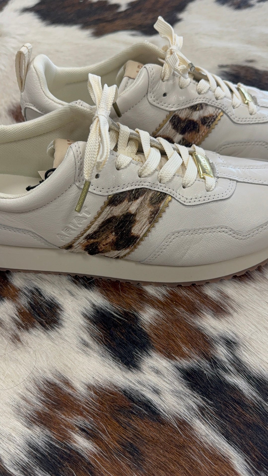 Women's Ariat Ranch Runner Cream & Leopard Sneakers