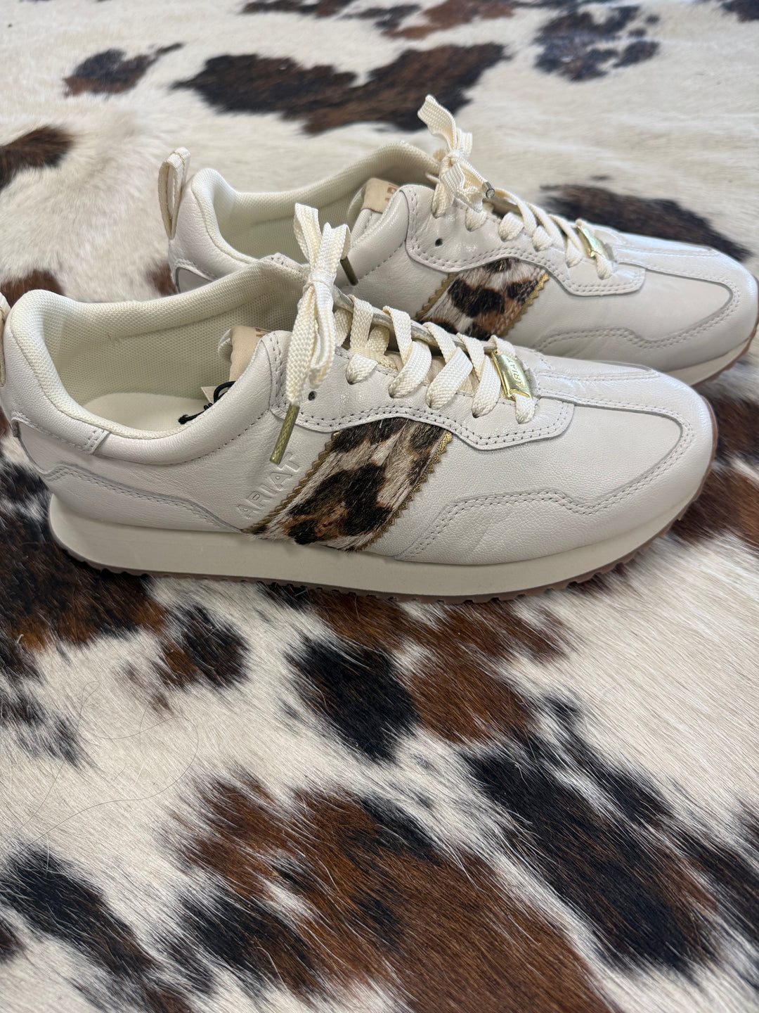 Women's Ariat Ranch Runner Cream & Leopard Sneakers