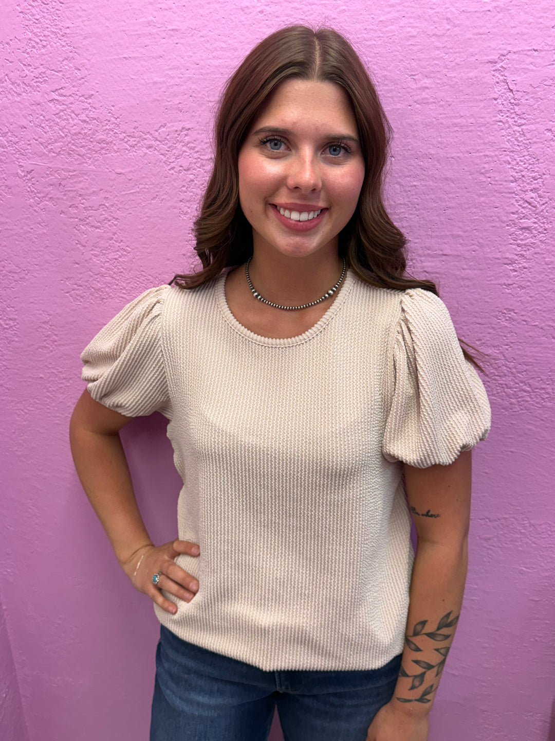 Zenana Ribbed Puff Sleeve Top - 8 Colors