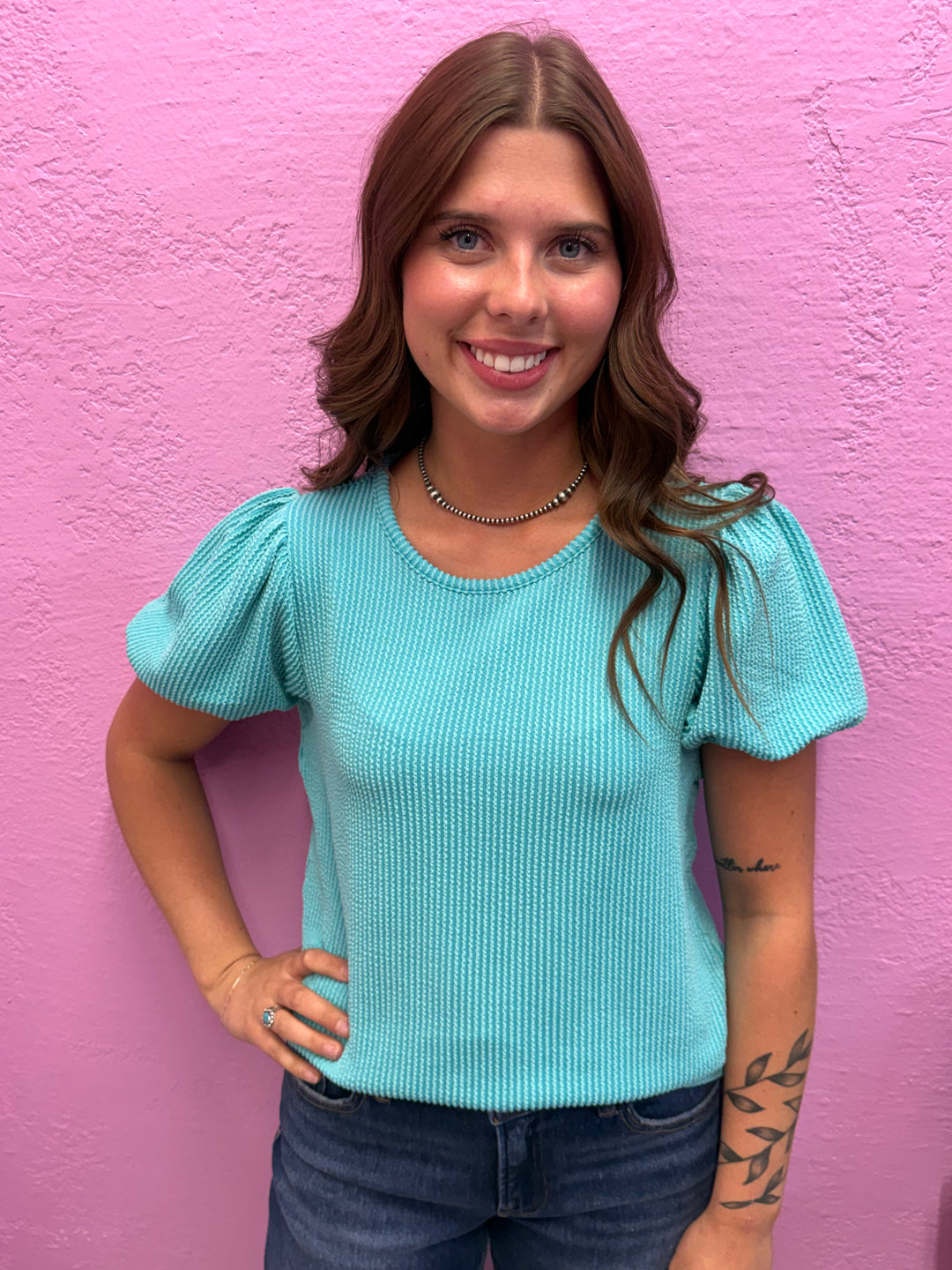 Zenana Ribbed Puff Sleeve Top - 8 Colors