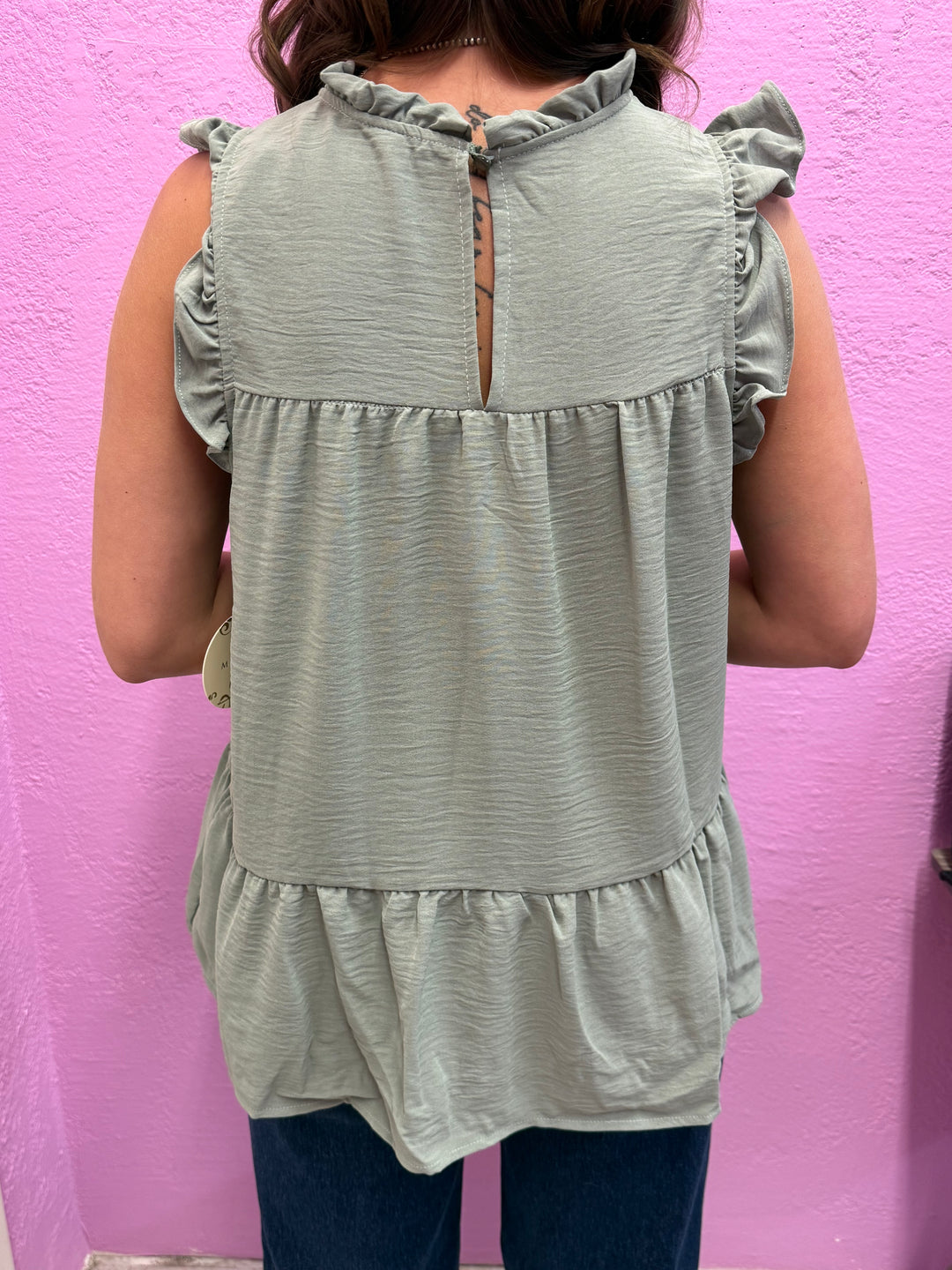 Tiered Short Sleeve Ruffle Babydoll Top- 2 Colors