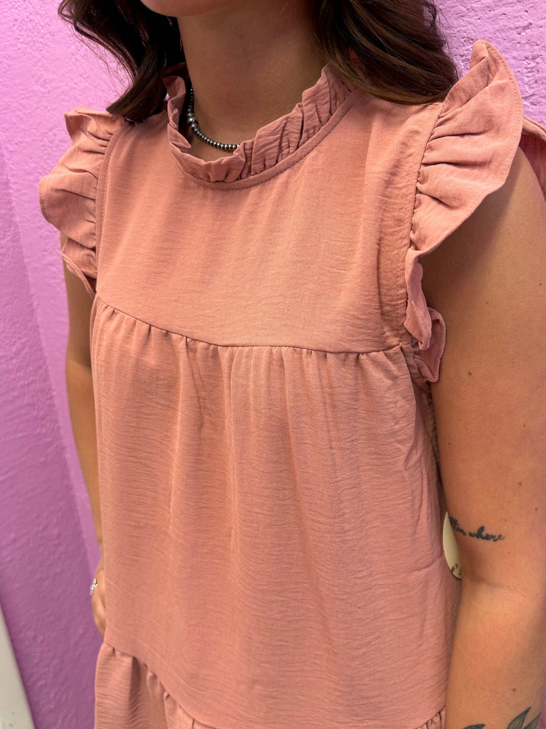 Tiered Short Sleeve Ruffle Babydoll Top- 2 Colors