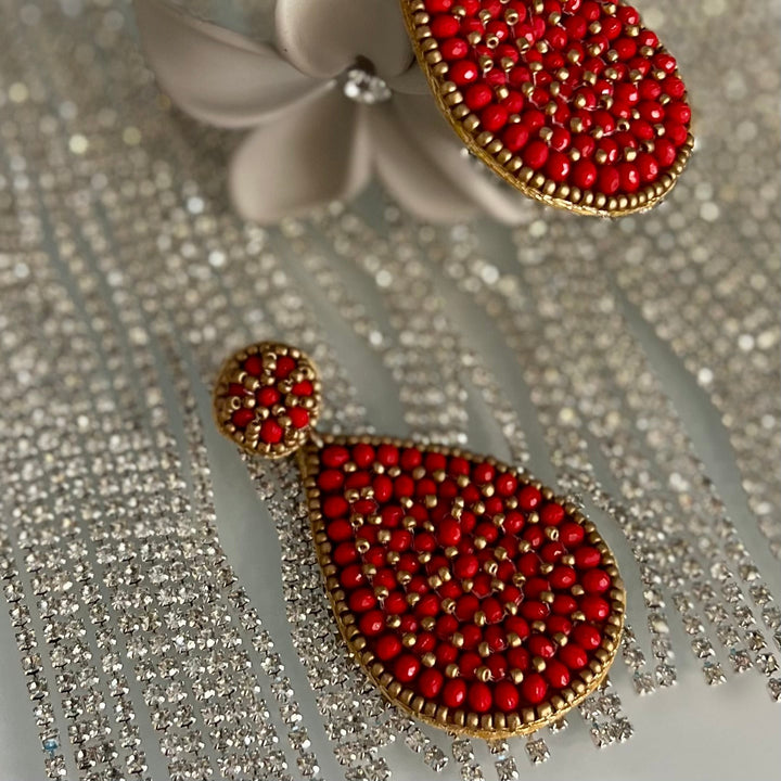 Seed Bead Tear Earrings- 4 Colors | gussieduponline