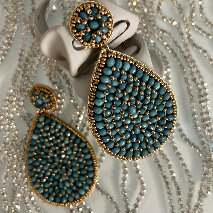 Seed Bead Tear Earrings- 4 Colors | gussieduponline