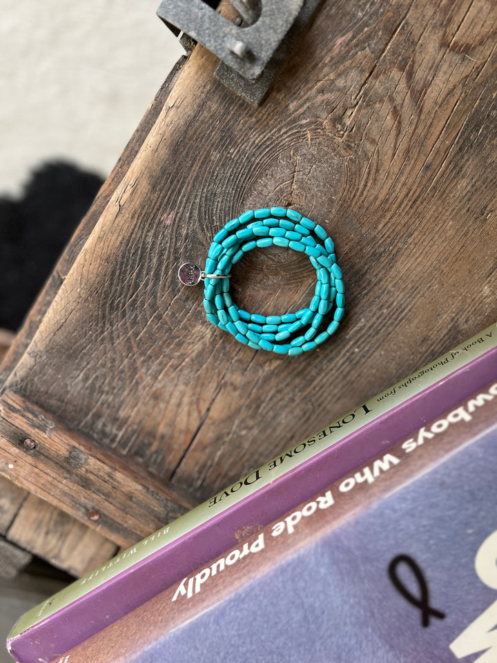 Five Strand Green Turquoise Dainty Beaded Bracelet*