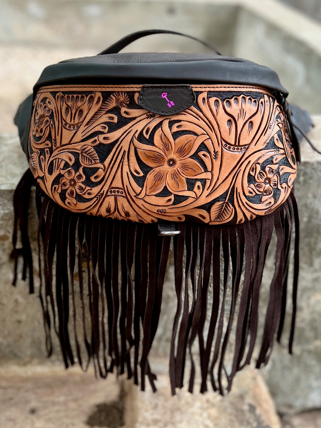 fringe sling fanny pack