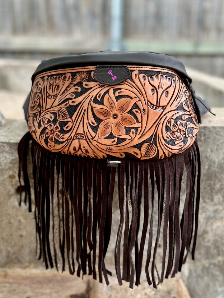 fringe sling fanny pack