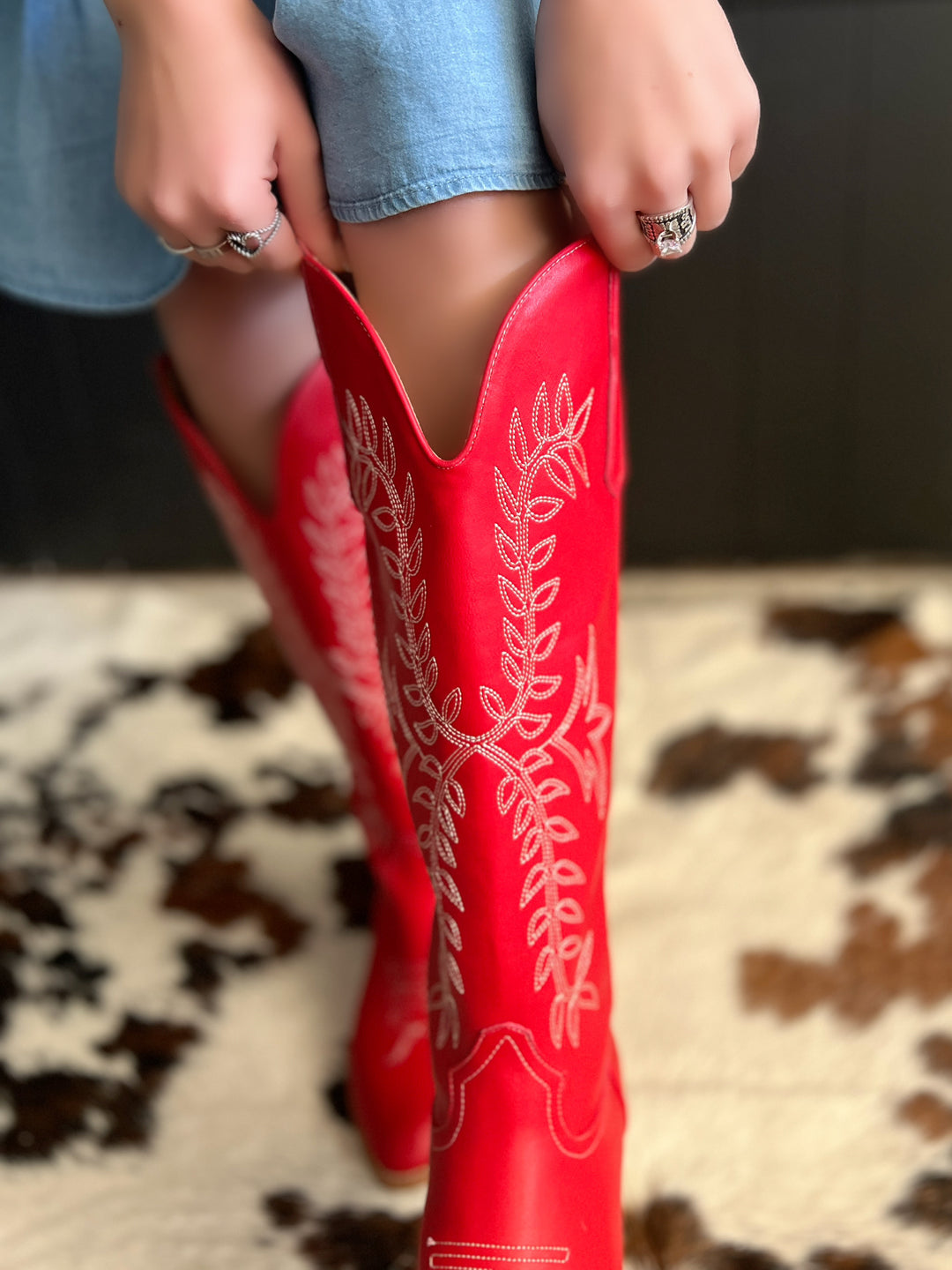 Stella Red Bow Toe Boots