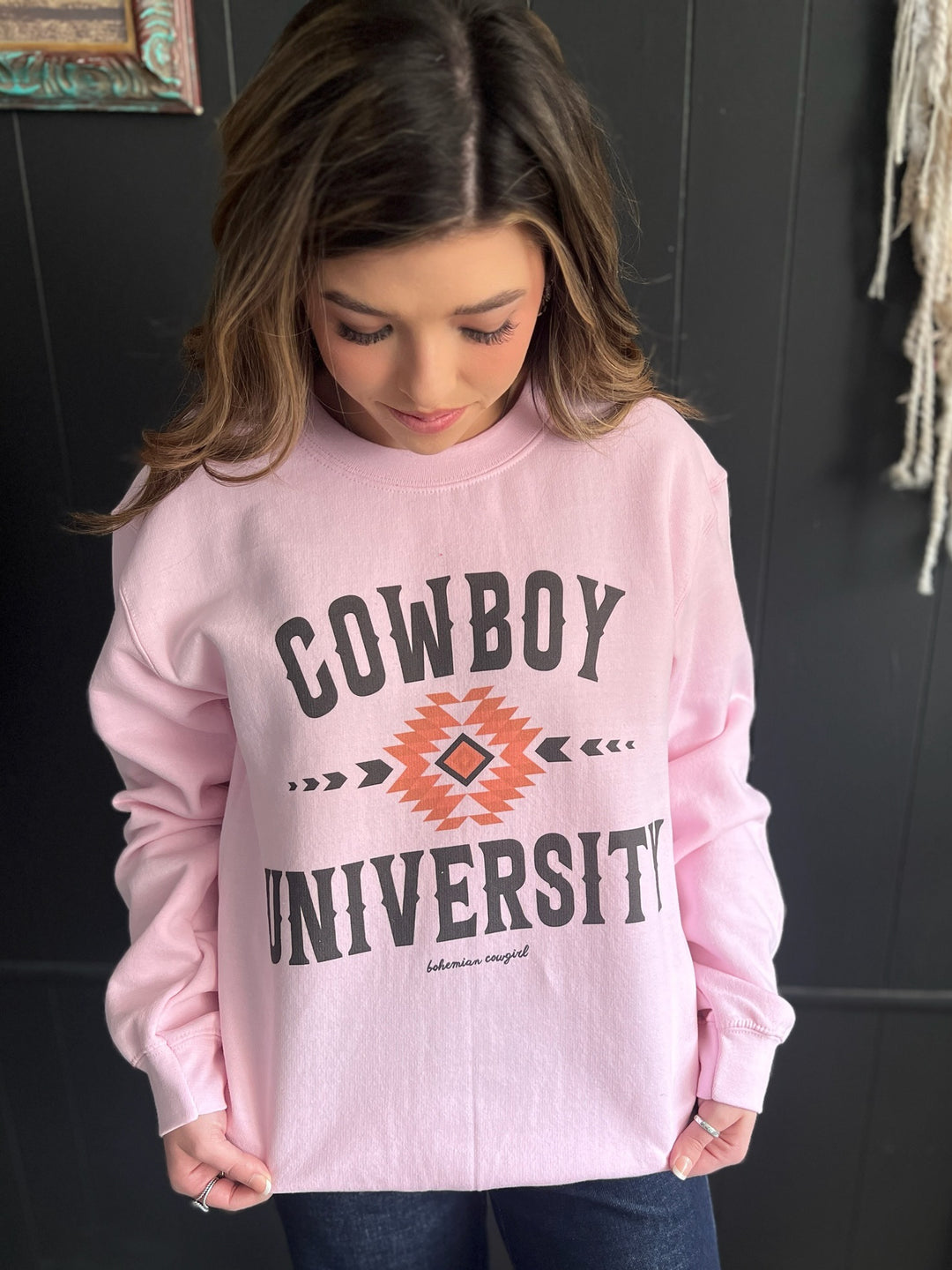 Pink Cowboy University Sweatshirt*