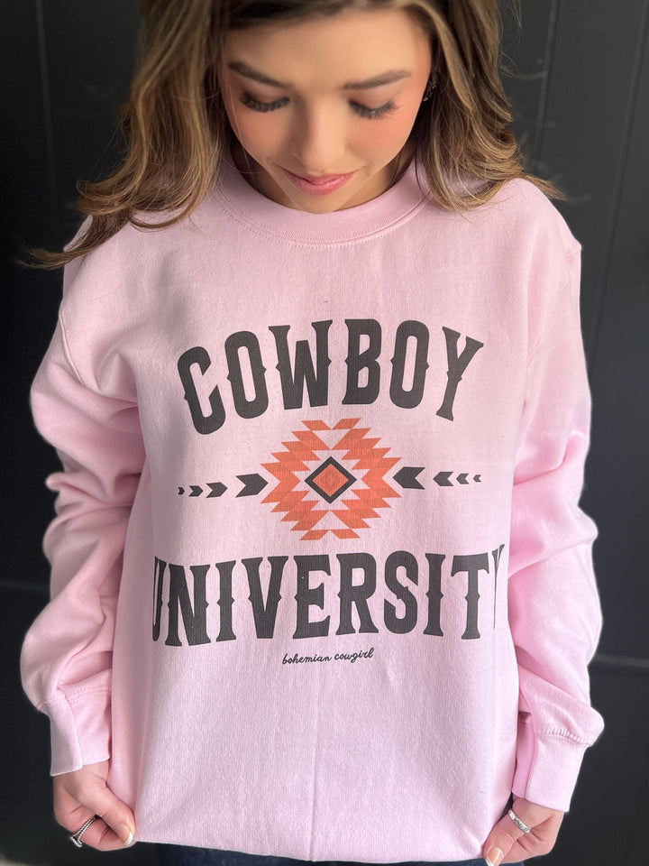 Pink Cowboy University Sweatshirt*