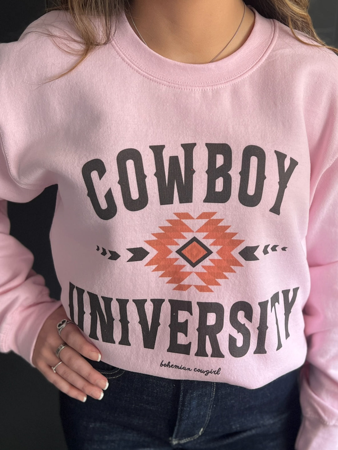 Pink Cowboy University Sweatshirt*