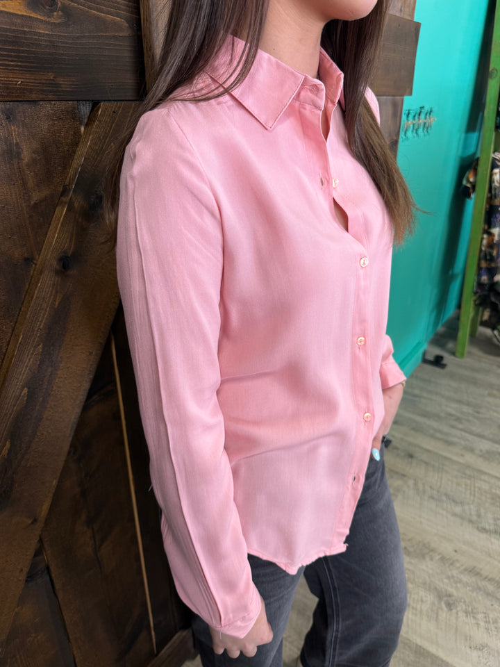 Polo Bonetta Solid Color Long Sleeve Button Up Blouse- 3 Colors*