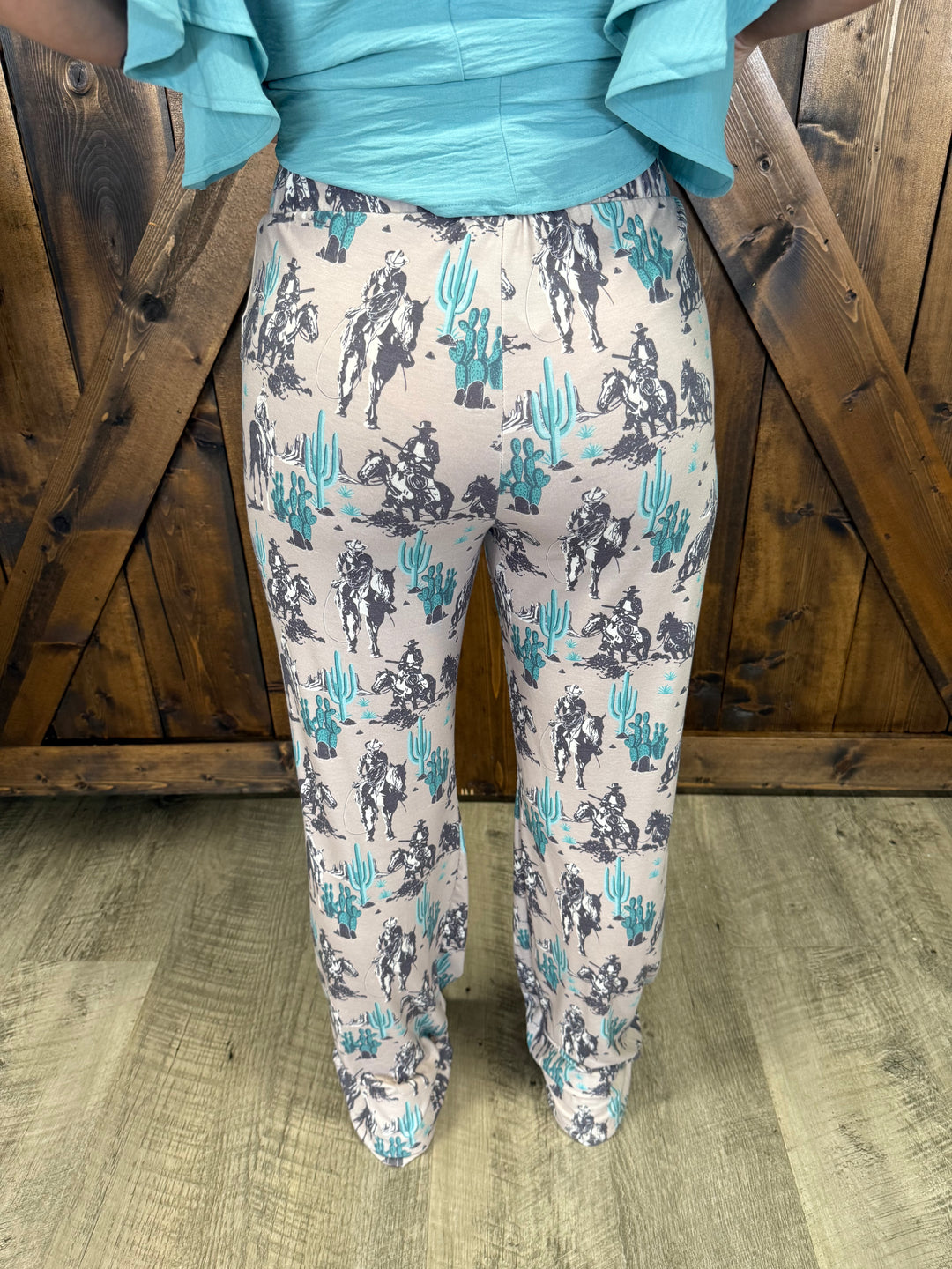 Western Print Relaxed Fit Pants