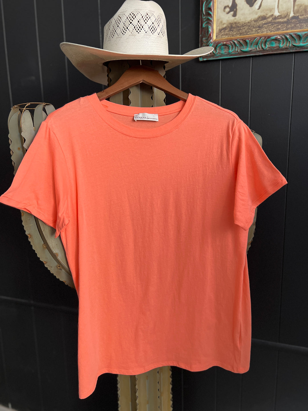 Zenana Cotton Boyfriend Round Neck Basic Tee