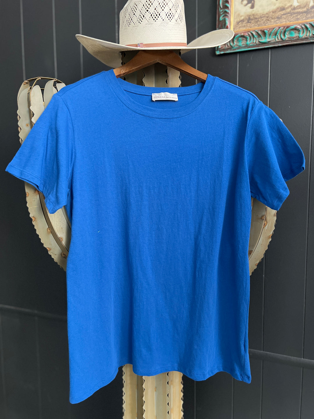 Zenana Cotton Boyfriend Round Neck Basic Tee